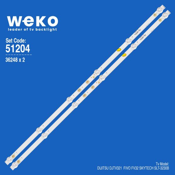 6204 36248X2 SJ.CX.D3200601-3030HS-M  2 ADET LED BAR (6V6LED57,2CM)