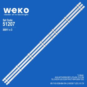 6207 36911X3 MS-T430-3030-08A SW-LE486558   3 ADET LED BAR