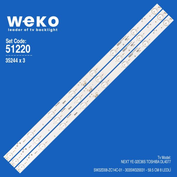 6220 35244X3 SW32D08-ZC14C-01 - 303SW320031  3 ADET LED BAR
