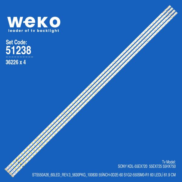 6238 36226X4 STS550A26_60LED_REV.3_5630PKG_100830 4 ADET LED BAR (60LED)