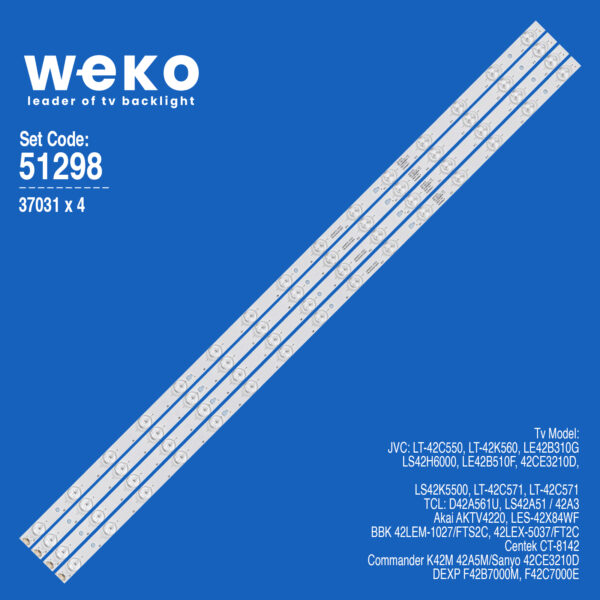 6298 37031X4 LED42D15-01 (C) 3034201520V  4 ADET LED BAR