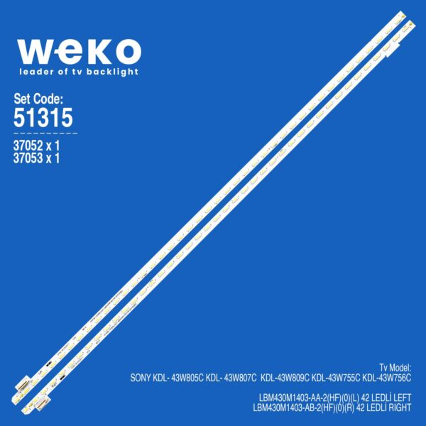 6315 37052X1 37053X1 LBM430M1 403-AA/AB 2 ADET LED BAR (42LED)