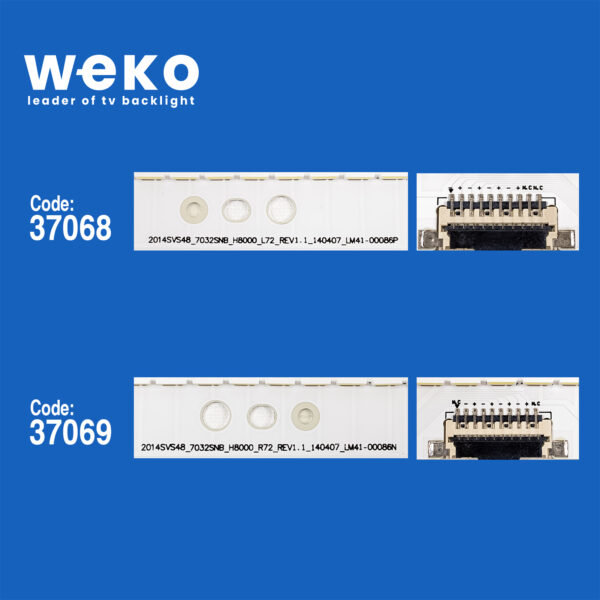 6330 37068X1 37069X1 VH80-480SMA/B-R2  2 ADET LED BAR (72LED) - Görsel 2