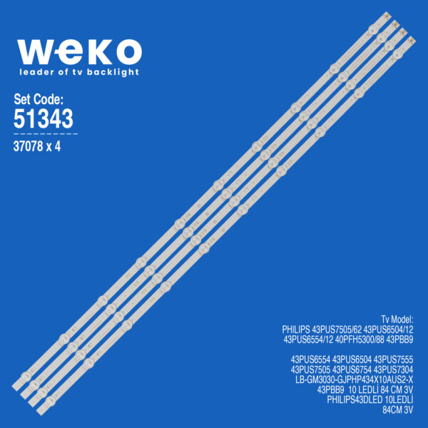 6343 37078X4 LB-GM3030-GJPHP434X10AUS2-X  4 ADET LED BAR