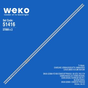 6416 37008X2 BN96-52596A REV00 ES60SV8FPKWA56  2 ADET LED BAR (56LED)