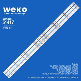 6417 37143X3 TOT_40D2900_3x8_3030C 4C-LB4008-HR01J  3 ADET LED BAR
