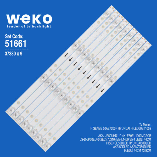 6661 37330X9 JS-D-JP50EU-042EC (70310) MS-L1469 V5  9 ADET LED BAR