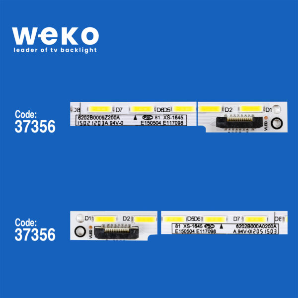 6688 37356X1 37357X1 6202B000A0300A V580DJ2-KS5  2 ADET LED BAR (56LED) - Görsel 2
