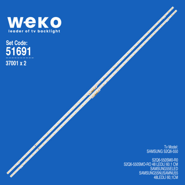 6691 37001X2 S2Q6-550SM0-R0  2 ADET LED BAR TWO COLOR (İKİ RENK) (48LED)