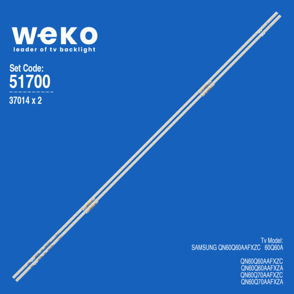 6700 37014X2 BN96-52590A REV00 ES60SVQFPBGA72 2 ADET LED BAR ÇİFT SOKET (72LED)