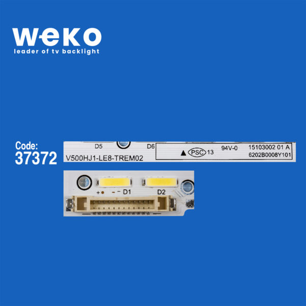 6716 37372X1 V500HJ1-LE8-TREM02 6202B0009L101  1 ADET LED BAR (56LED) - Görsel 2