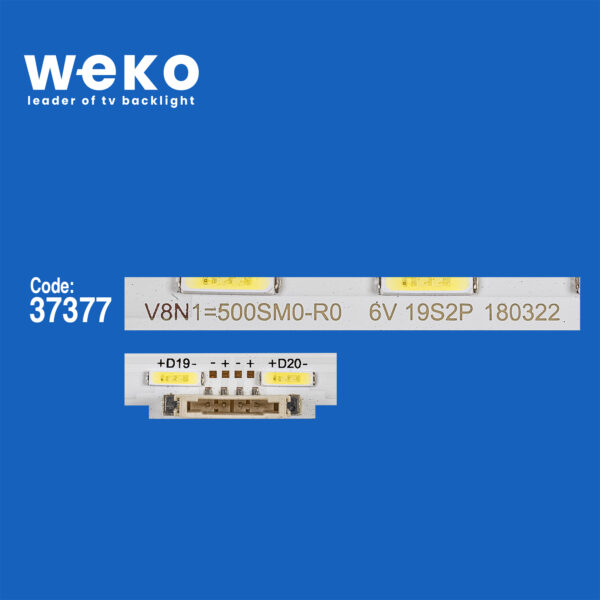 6720 37377X2 EPISTAR 50 NEW EDGE-38EA-180223-7020-ANODE  2 ADET LED BAR (38LED) - Görsel 2