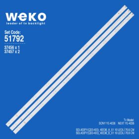 6792 37456X1 37457X2 SDL400FY(QD0-400)_40E36_A/B 3 ADET LED BAR