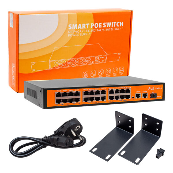 24 PORT 10/100/1000 MBPS 300 WATT 24+3+SFP POE GIGABIT ETHERNET SWITCH - Görsel 3