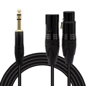 E LD390A CANON ERKEK DİŞİ + 6.3 MM STEREO ERKEK 1.5 METRE KABLO