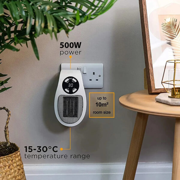PM-20327 500 WATT PRİZ TİPİ UZAKTAN KUMANDALI TAŞINABİLİR ISITICI (ZAMANLAYICI) (OM-1211) - Görsel 4