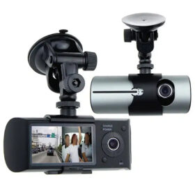 R300 GPS KAYIT DESTEKLİ ÇİFT KAMERALI ARAÇ İÇİ DVR KAMERA SET (128 GB KART DESTEKLİ)