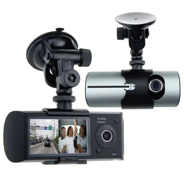 R300 GPS KAYIT DESTEKLİ ÇİFT KAMERALI ARAÇ İÇİ DVR KAMERA SET (128 GB KART DESTEKLİ)