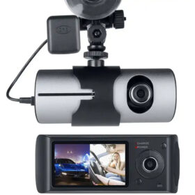 R300 GPS KAYIT DESTEKLİ ÇİFT KAMERALI ARAÇ İÇİ DVR KAMERA SET (128 GB KART DESTEKLİ)