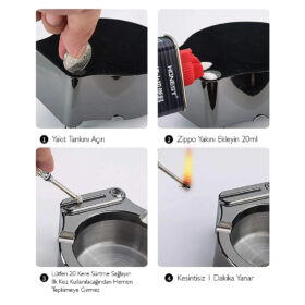 SN-20444 METAL ÇAKMAKLI KÜLLÜK (ZİPPO YAKIT İLE ÇALIŞIR)