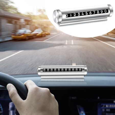 Alüminyum Kasa Gri Renk Çevirmeli Araç Içi Telefon Numaratörü Park Oto Numaratörü (4172)