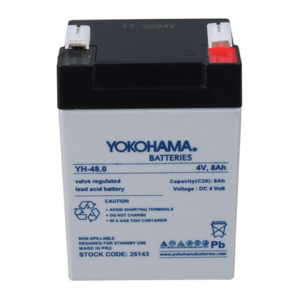 YOKOHAMA YH-48.0 4 VOLT - 8 AMPER KURU AKÜ (68 X 45 X 95 MM) - Görsel 3
