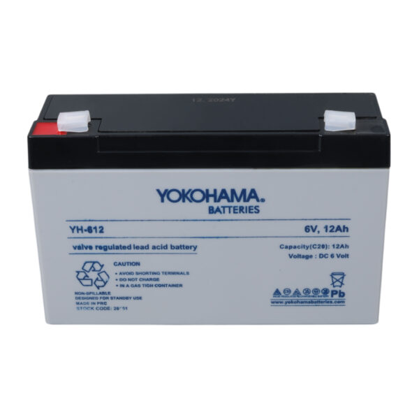 YOKOHAMA YH-612 6 VOLT - 12 AMPER KURU AKÜ (150 X 50 X 94 MM) - Görsel 3