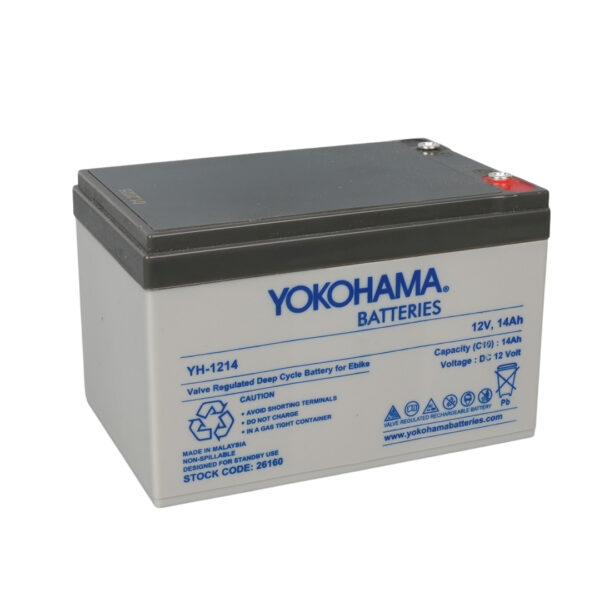 YOKOHAMA YH-1214 12 VOLT - 14 AMPER ELEKTRİKLİ BİSİKLET AKÜSÜ (150 X 95 X 98 MM) - Görsel 2