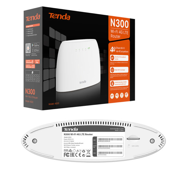 TENDA 4G03 N300 300 MBPS 4G LTE SİM KART GİRİŞLİ ROUTER - Görsel 2