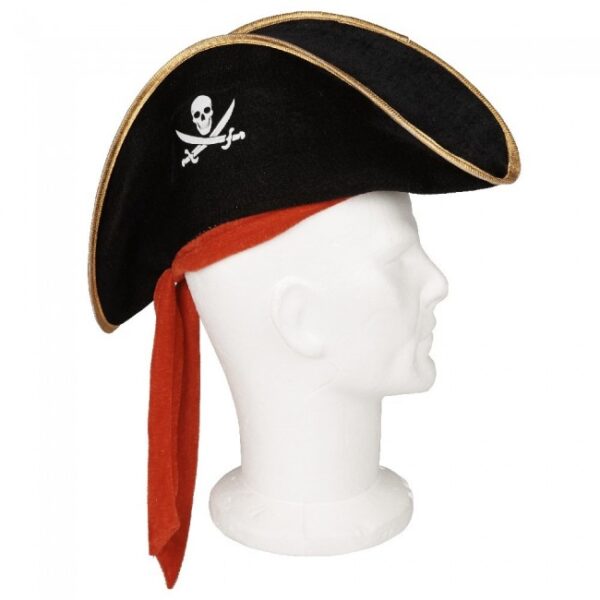 Çocuk Boy Kadife Jack Sparrow Denizci Kaptan Jack Korsan Şapkası 45x16 cm - Görsel 2