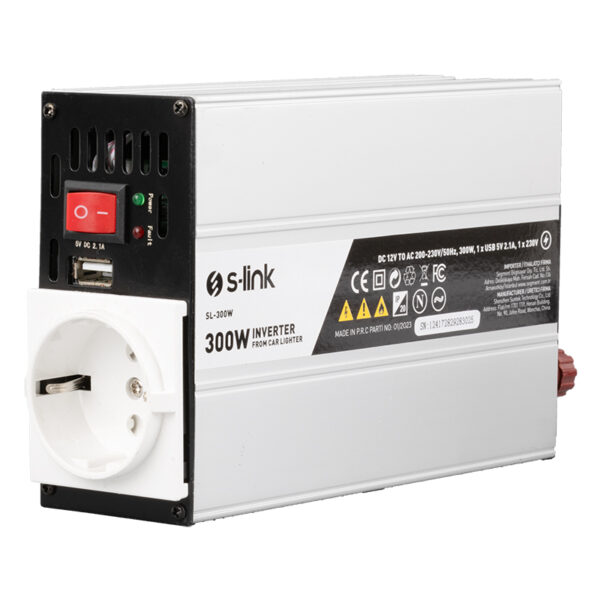 S-LINK SL-300W 300W DC12V-AC230V ÇAKMAKTAN POWER INVERTER - Görsel 2