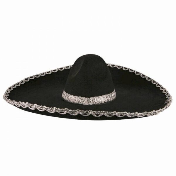 Sombrero Meksika Şapkası Mariachi Gümüş Şeritli Yetişkin Boy - Görsel 2
