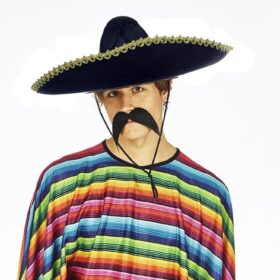 Sombrero Meksika Şapkası Mariachi Altın Şeritli Yetişkin Boy