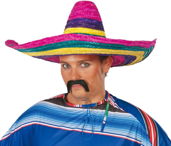 Sombrero Meksika Şapkası Renkli Örme Hasır Yetişkin Boy - Görsel 2