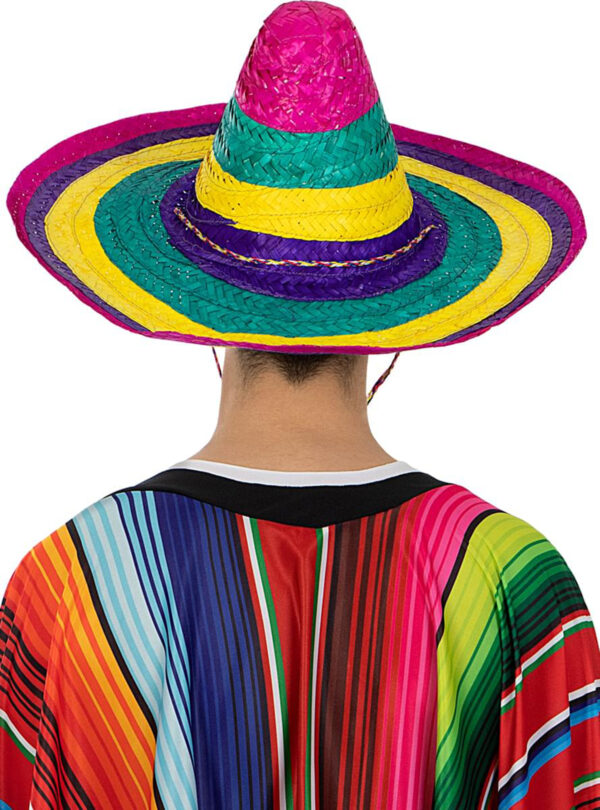 Sombrero Meksika Şapkası Renkli Örme Hasır Yetişkin Boy - Görsel 3