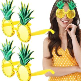 Tropikal Hawaii Ananas Şekilli Parti Gözlüğü 9.5 x 14 cm