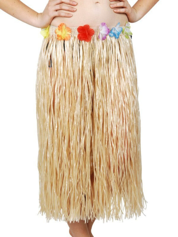 Hawaii Tarzı Hula Eteği – 60 cm Hasır Naturel Etek - Görsel 3