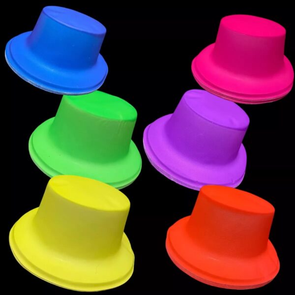 Neon Partisi Turuncu Renk Plastik Fötr Şapka - Görsel 4