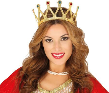 Rönesans Kostümlü Kraliyet Ortaçağ Altın Gold Kraliçe Prenses Tacı (4172)