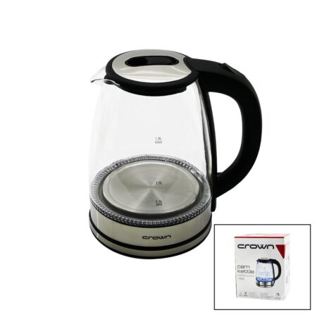 CAM - LEDLİ  KETTLE   1.8LT   1500W   ÇELİK TABAN - KROM KAPAK  360° GÖVDE   PLASTİK KULP (4172)