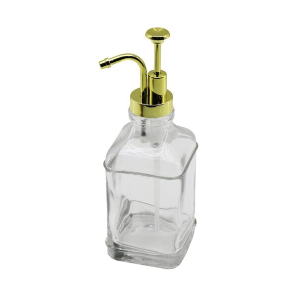 KARE CAM ŞİŞE - ŞEFFAF SIVI SABUNLUK 500ML POMPA - MUSLUK AYRIK MODEL BAŞLI (4172) - Görsel 2