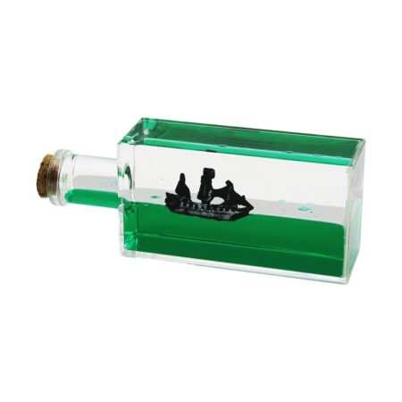 YEŞİL SU  DİKDÖRTGEN MİKA - ŞİŞE  YÜZEN BATMAYAN GEMİ DEKORATİF BİBLO AKVARYUM 6.5X16.5X4.3CM (4172)