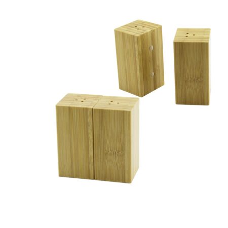 4.5X5CM--Y:9CM   2PCS   MIKNATISLI İKİZ   AHŞAP BAMBU  BAHARATLIK - TUZLUK (4172)