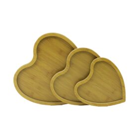 KALPLİ - 3LÜ SET  AHŞAP MDF  SUNUM TEPSİ SETİ 18X19--22X23--27X28CM (4172)