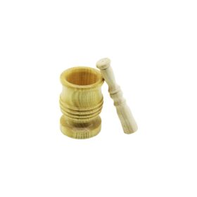 ORTA BOY  LÜX AHŞAP HAVAN SARIMSAK DÖVECEK Ç: 7.3CM--D: 6.5CM--Y: 10.5CM FİLELİ AMBALAJ (4172)