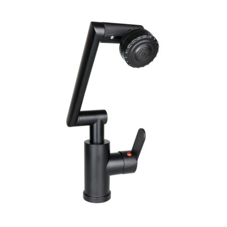 SİYAH - 1080 DERECE DÖNEBİLEN ÇOK FONKSİYONLU MUSLUK BATARYA KTX-3307 (4172)