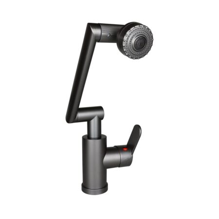 GRİ - 1080 DERECE DÖNEBİLEN ÇOK FONKSİYONLU MUSLUK BATARYA KTX-3308 (4172)