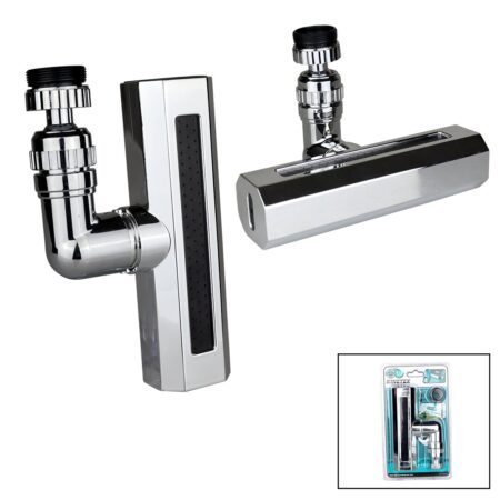 GÜMÜŞ  GENİŞ  360 DERECE DÖNEBİLENOYNAR BAŞLIK - 4 MOD  PERLATÖR ŞELALE MUSLUK UCU (4172)