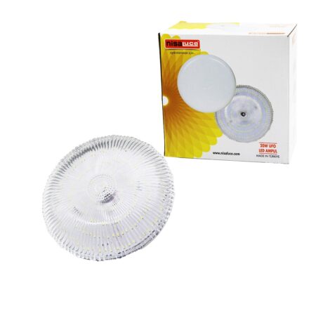 NİSALUCE EAMP-020K/B MİKA KRİSTAL CAMLI 20W UFO LED AMPUL BEYAZ=6500K (4172)