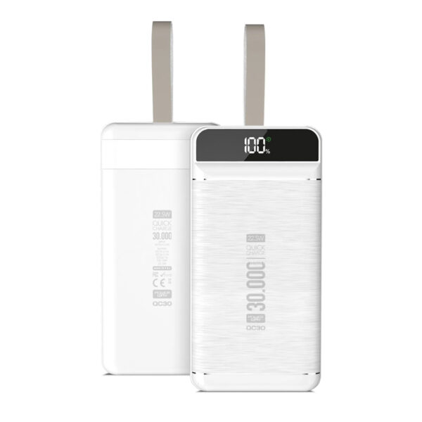 POWERWAY QC30 30000 MAH PD22.5W 3 USB DİJİTAL EKRAN SİYAH POWERBANK - Görsel 2